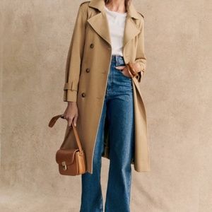 NOT AVAILABLE Sezane Scott Trench Coat - Camel - Size 0/32
